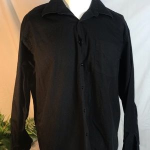 🍏Bergamo New York men’s black dress long shirt